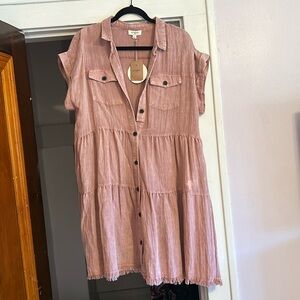 Umgee Pink Dress Size Large NWT